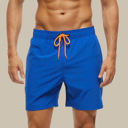Men's Fast-Drying Swim Trunks with Zipped Pockets and Adjustable Cord Closure, Stretch Cut Bathing Suits for Beach and Pool Activities-2