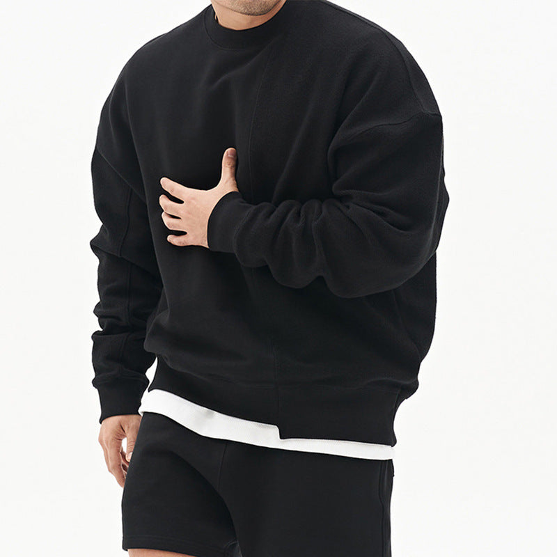 Mens Oversized Pullover Sweater - Crew Neck, Cotton, Casual