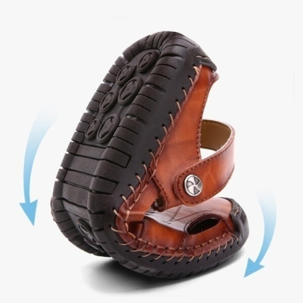 Comfortable Orthopedic Sandals with Non-Slip Rubber Sole and Breathable Mesh Upper, Closed Toe Gladiator Design-6