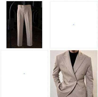 Light men's suit - timeless double-breasted Italian cut, for business, office-ready