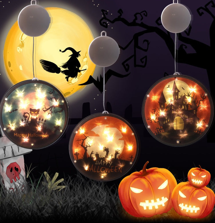 LED Halloween Lantern 160mm PVC Decor, IP44 Spooky Glow