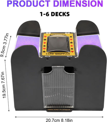 Card Automatic Shuffler - Two-Deck Capacity, Battery-Powered Tabletop Poker Shuffler, Fall 2025 Gift