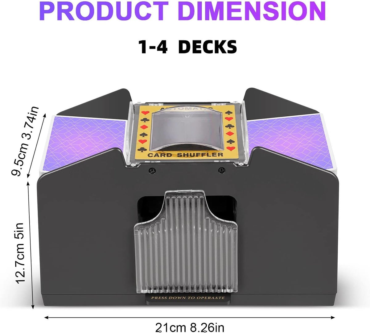 Card Automatic Shuffler - Two-Deck Capacity, Battery-Powered Tabletop Poker Shuffler, Fall 2025 Gift