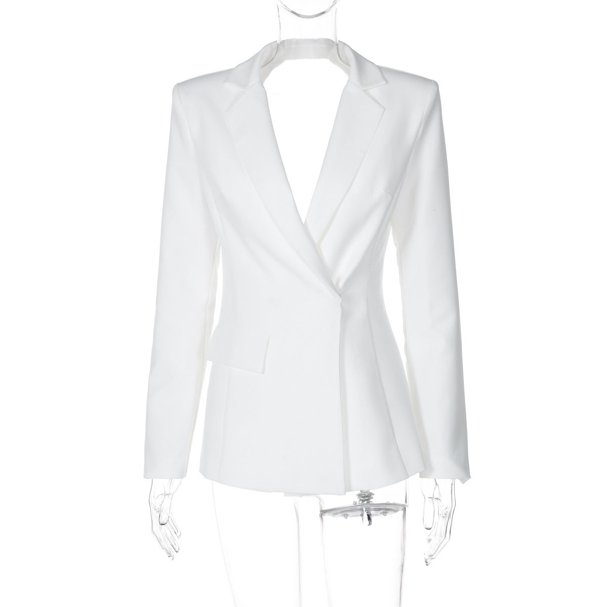 women's Fitted blazer - backless, minimalist, polyester, ideal for evening wear or formal occasions