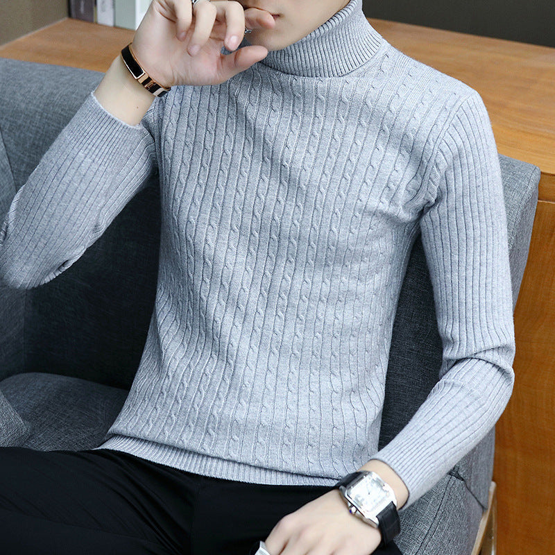 Men’s Fitted Turtleneck Sweater - Slim Fit Cotton Blend