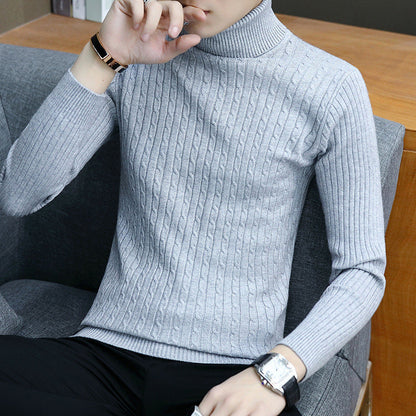 Men’s Fitted Turtleneck Sweater - Slim Fit Cotton Blend