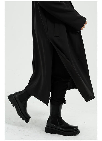 Light Relaxed Men’s Overcoat - Long Polyester Spring