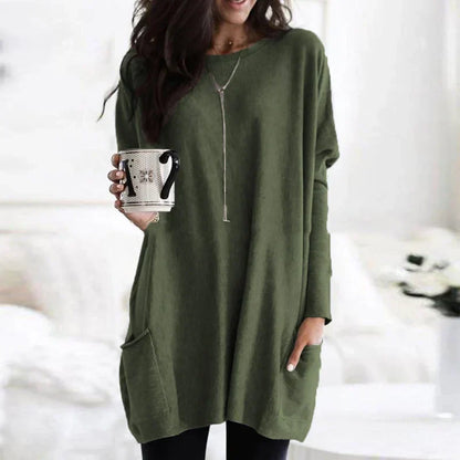 Plush Relaxed Women’s Tunic Sweater - Tunic, Knit, Casual