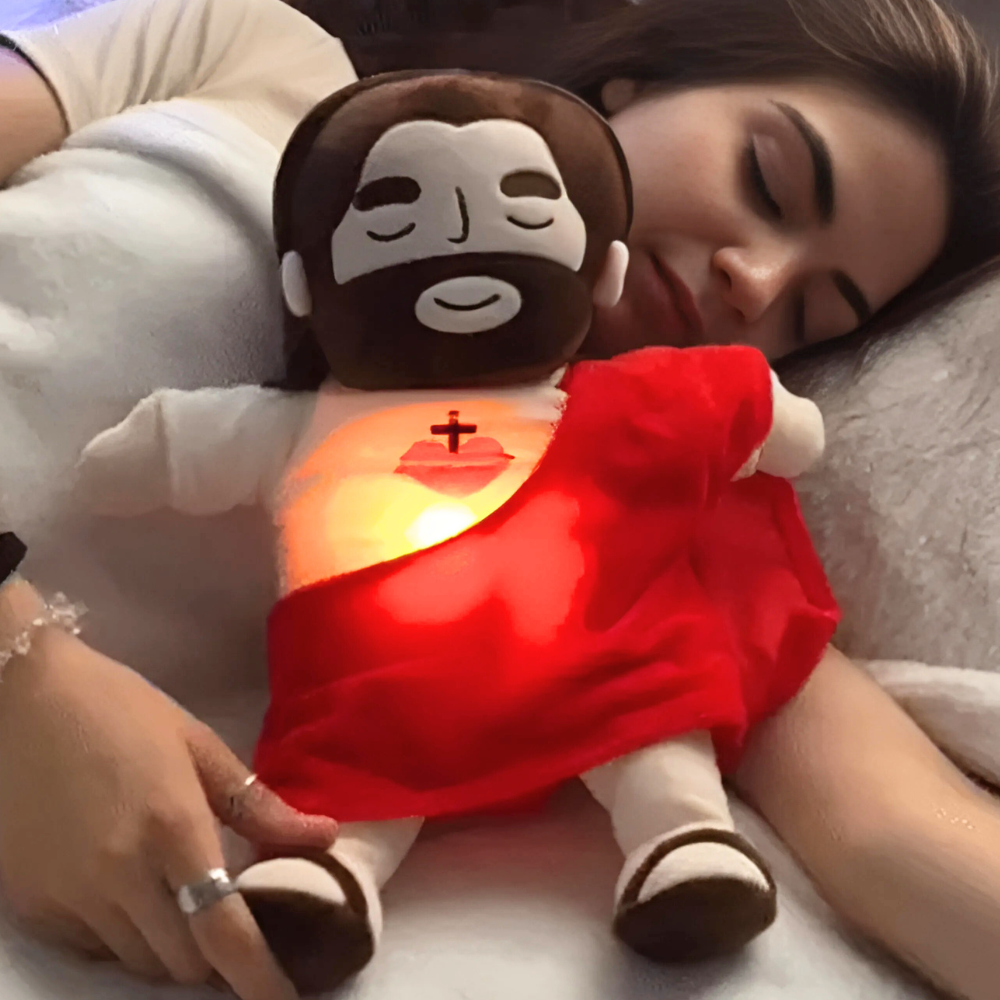 Plush Soothing Breathing Jesus Plushie for Kids Bedtime