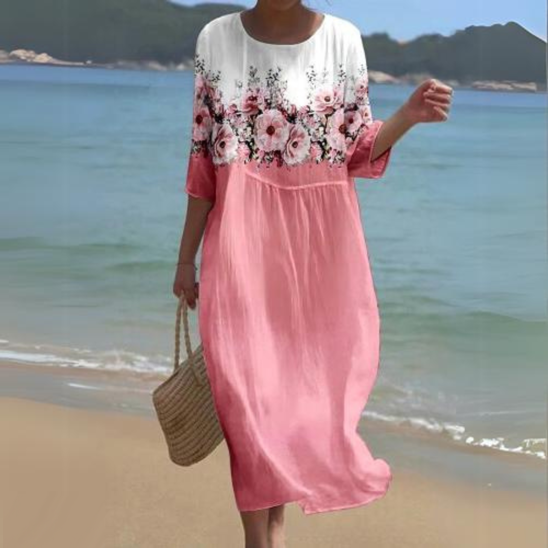 Variant image for Elegant Floral Print Summer Dress for Women - Comfortable Fit Wedding Guest or Cocktail Dress-31