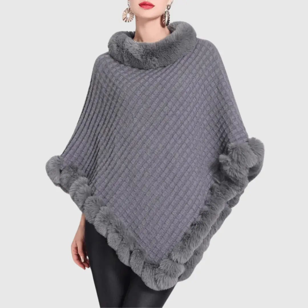 Cozy Warm Women's Poncho - Slouchy Cowl, Acrylic, For Fall