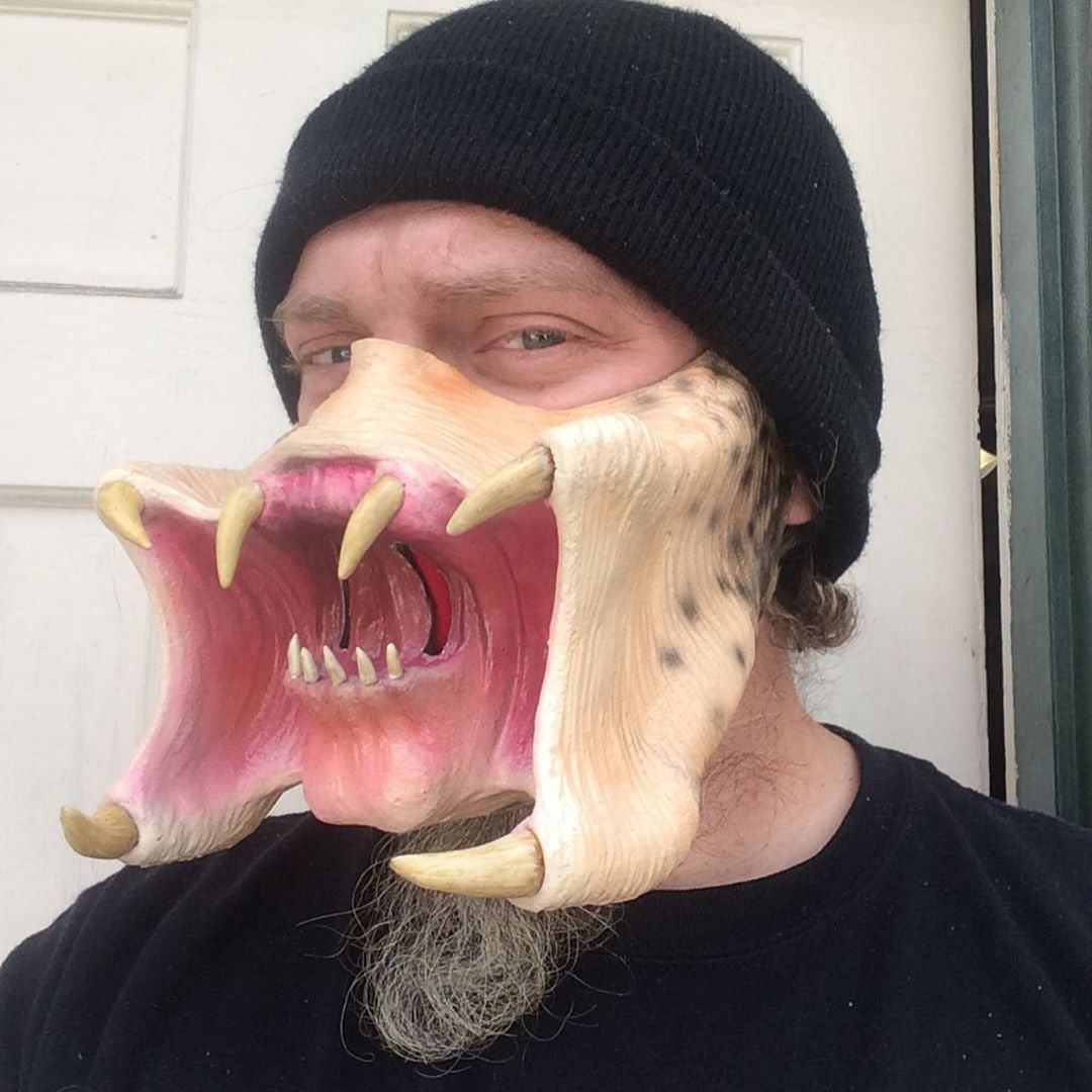 Latex2025 Edition Horror Mask Cannibal Mouth Cosplay Halloween