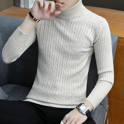 Men’s Fitted Turtleneck Sweater - Slim Fit Cotton Blend