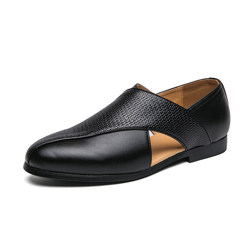 woven PU upper, casual summer footwear for everyday commuting – Breathable men's slip-on loafers
