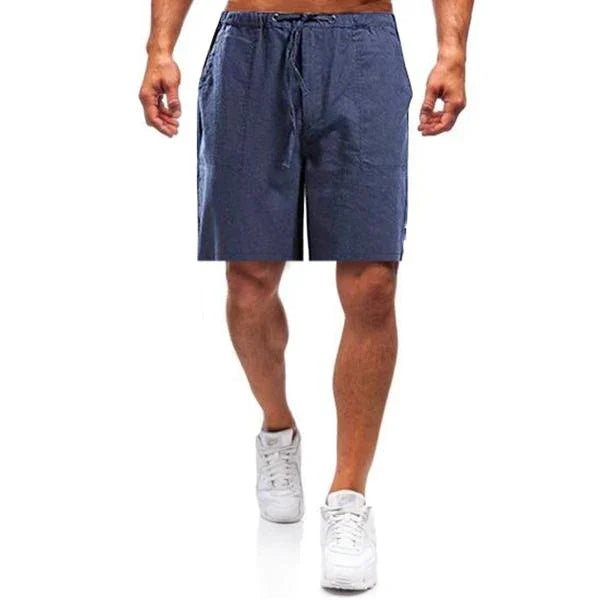 Men's Linen Shorts with Elastic Waistband, Pockets, and Loose Fit for Comfort and Style, Available in Sizes S-5XL-6