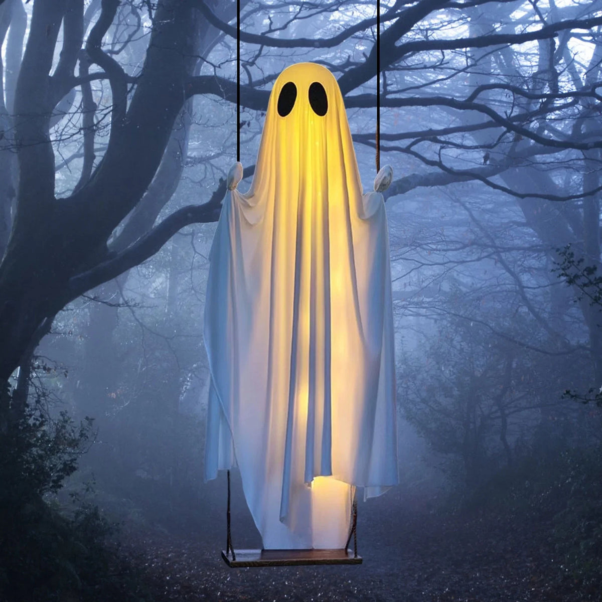 Swing Hanging Ghost Decoration Halloween 2025 Porch Lights