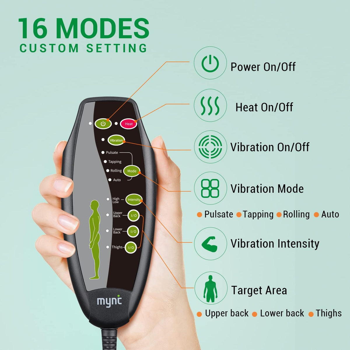 Massage2025 Edition Cushion For Chair And Car Seat With Heat Eight Vibration Nodes Back Pain Relief Fall