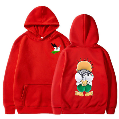 Men's Warm Hoodie - Relaxed Pullover, Polyester, Casual