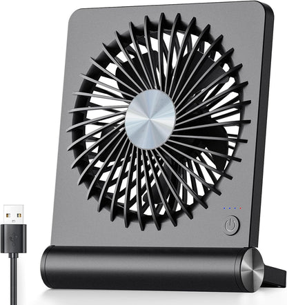 Desk Fan Ultra Quiet USB C Powered Travel-Friendly 220 Degree Pivot Space Saving Personal Cooling Fall 2025 Gift