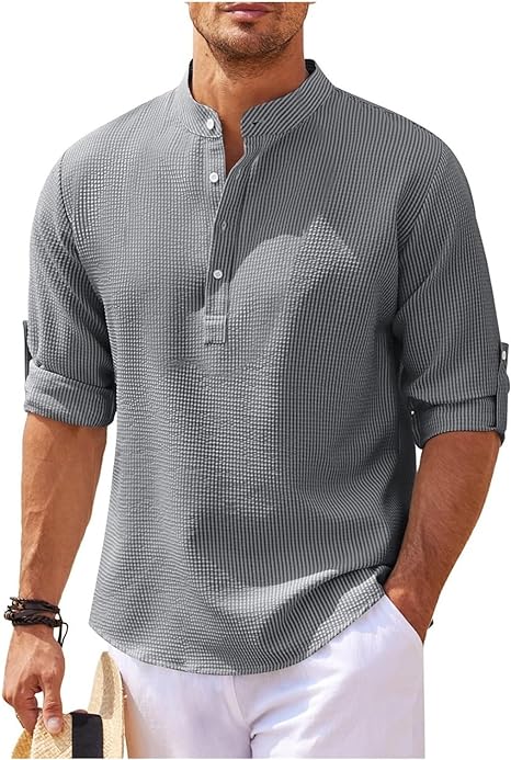 Variant image for Relaxed Cotton Shirt for Casual Outings and Elegant Layering, Soft Breathable Fabric, Available in Various Sizes and Colors-1