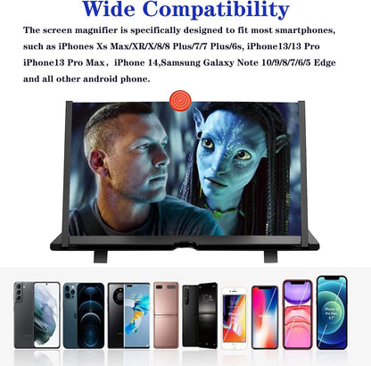 Phone2025 Edition Screen Magnifier 12 Inch Foldable Battery Free View Enhancer For Movies Videos And Gaming Back To School
