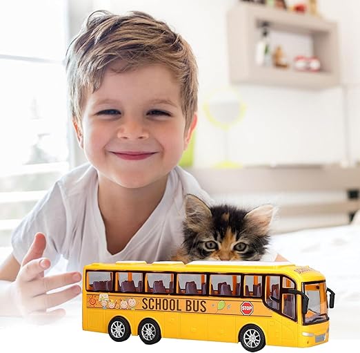 Remote Control Motor-Driven Tour Bus - Scale RC Vehicle with Lights for Kids, School & City Fun