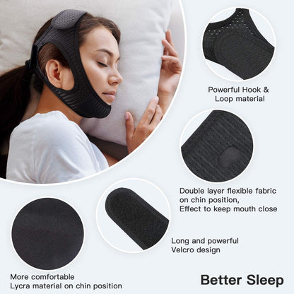 Anti2025 Edition Snoring Chin Strap Breathable Sleep Apnea Aid