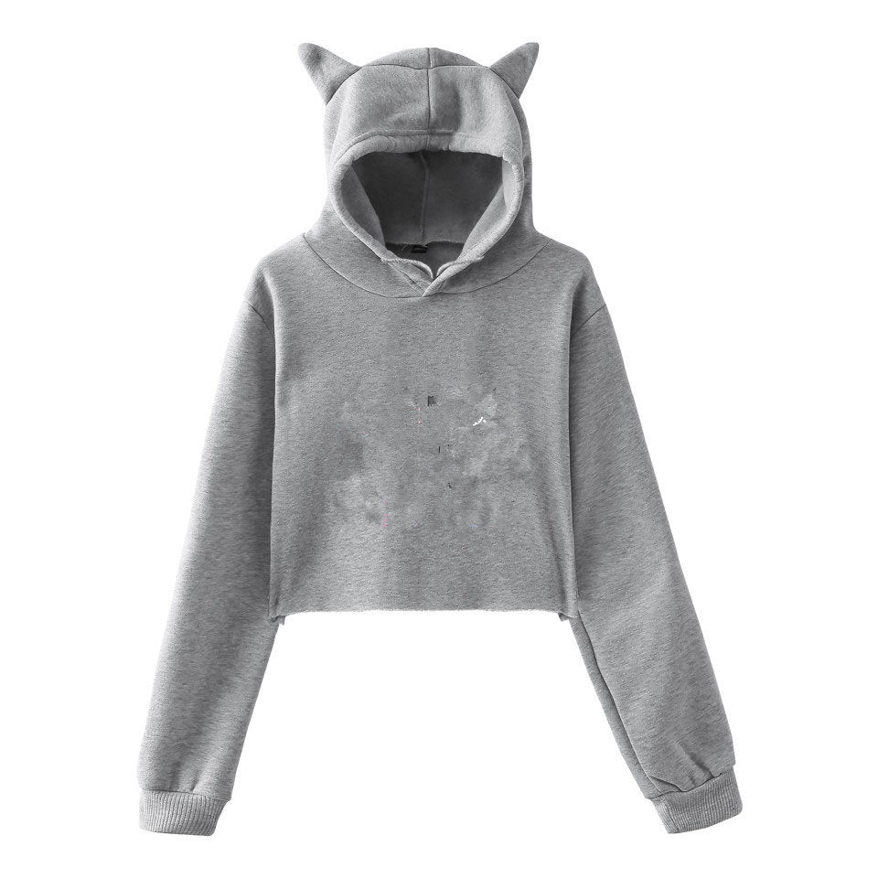 Plush Women's Cropped Hoodie - Boxy Relaxed Cut, Cotton