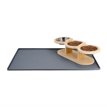 Dog Elevated Bowls With Wooden Stand Stainless Steel Dual Bowls Vet Recommended Fall 2025 Gift