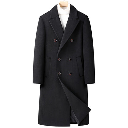 Structured Warm Overknee Wool Coat - Double Breasted, Winter