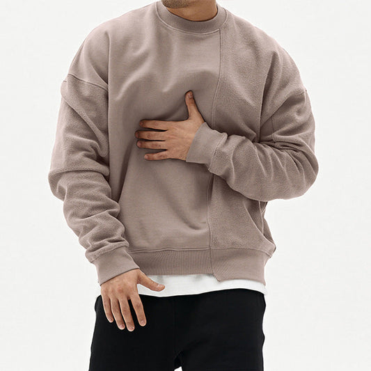 Mens Oversized Pullover Sweater - Crew Neck, Cotton, Casual