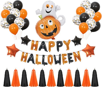 Halloween2025 Edition Balloons Party Kit With Banner And Props