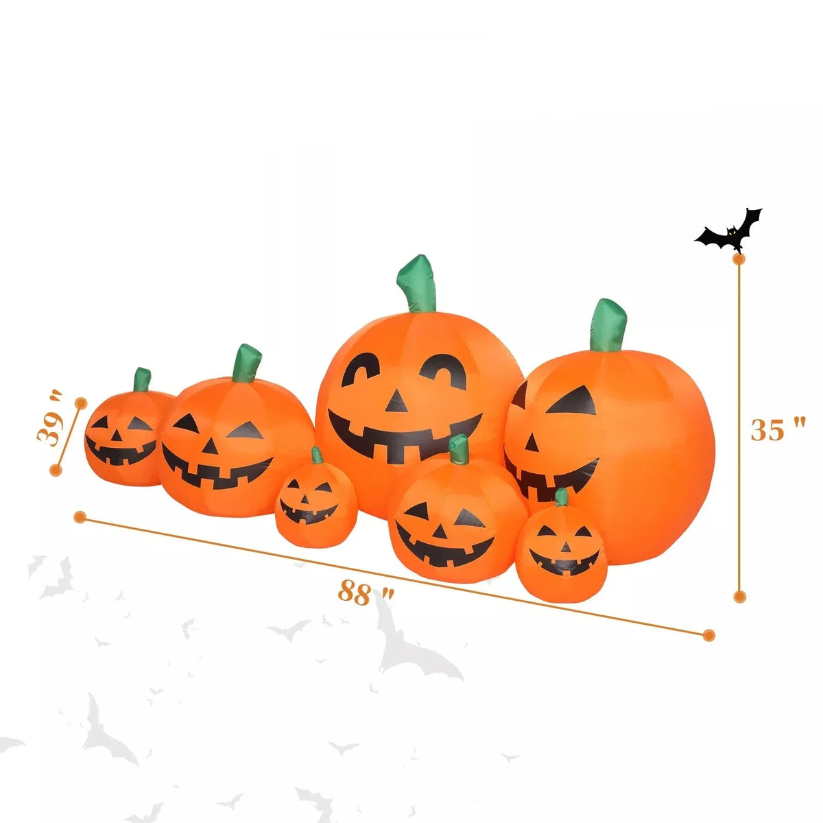 Outdoor Yard Display, Simple Setup – 7ft Halloween Inflatable Pumpkin Decoration with LED Lights
