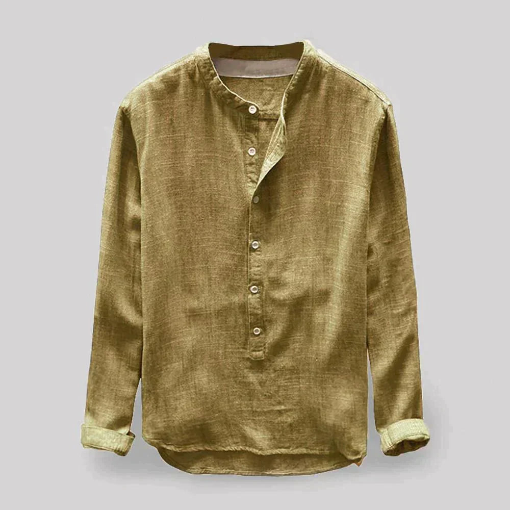 Variant image for Men's Linen Dress Shirt - Classic Elegance with Modern Comfort, Available in Sizes M-4XL-13