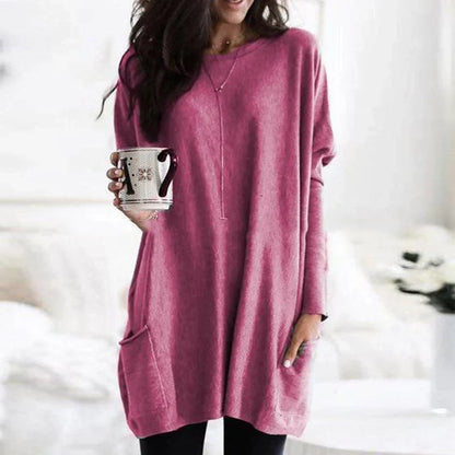 Plush Relaxed Women’s Tunic Sweater - Tunic, Knit, Casual