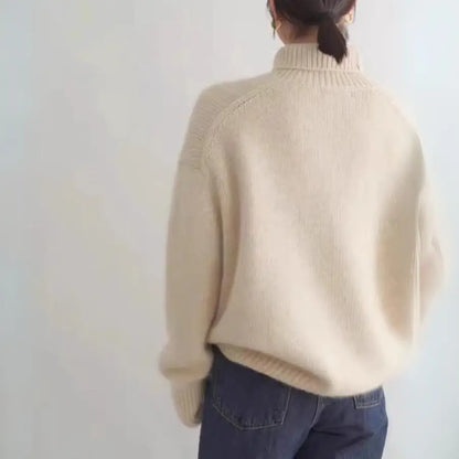 Cashmere Sweater - Plush Oversized Turtleneck Knit for Women