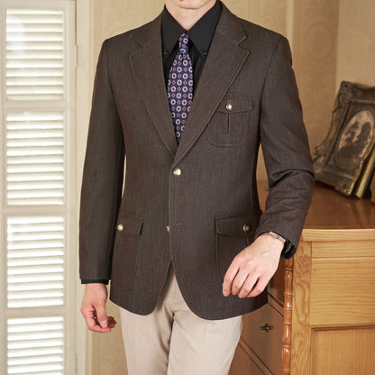Sturdy Multi-Use Men's Blazer - Regular Fit, Polyester, Regular Office and Casual Wear