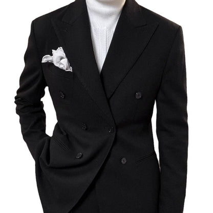 Light men's suit - timeless double-breasted Italian cut, for business, office-ready