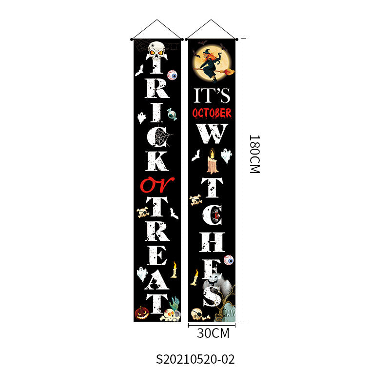 Doorway Halloween Banners Pair Oxford Cloth 180x30cm