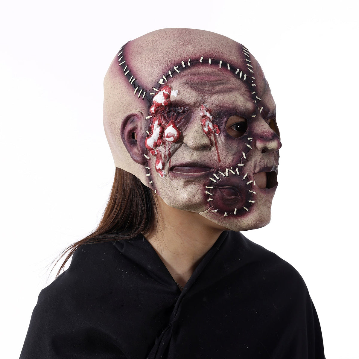 Mask Halloween Three Sided Grimace Latex Cosplay Prop