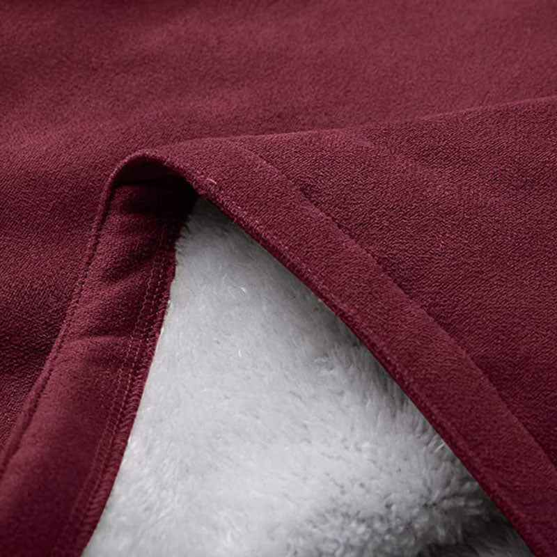 Womens Warm Winter Jacket - Hooded Mid-Thigh, Suede