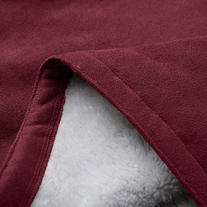 Womens Warm Winter Jacket - Hooded Mid-Thigh, Suede