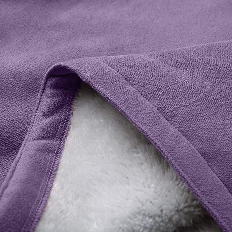Womens Warm Winter Jacket - Hooded Mid-Thigh, Suede