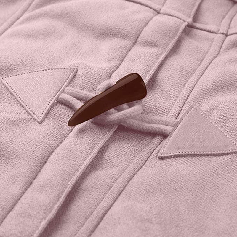 Womens Warm Winter Jacket - Hooded Mid-Thigh, Suede