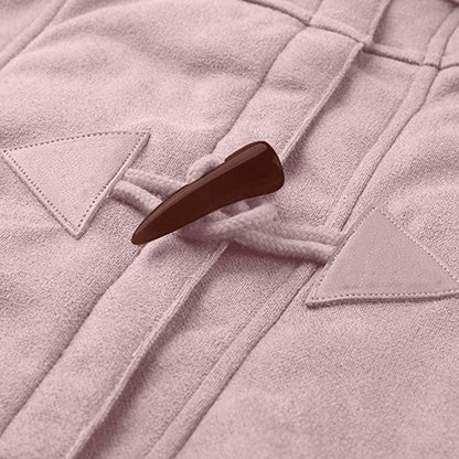 Womens Warm Winter Jacket - Hooded Mid-Thigh, Suede