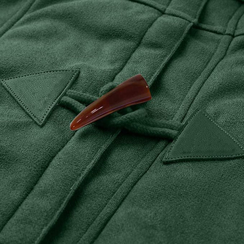 Womens Warm Winter Jacket - Hooded Mid-Thigh, Suede
