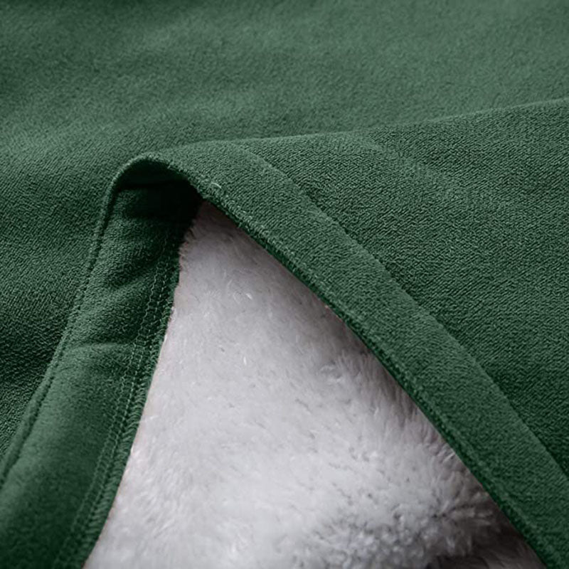 Womens Warm Winter Jacket - Hooded Mid-Thigh, Suede