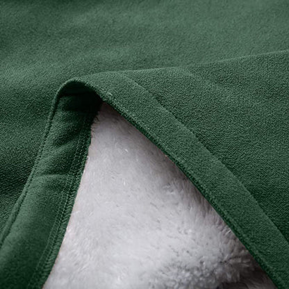 Womens Warm Winter Jacket - Hooded Mid-Thigh, Suede