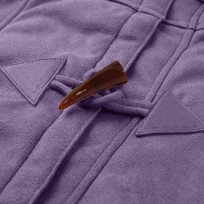 Womens Warm Winter Jacket - Hooded Mid-Thigh, Suede