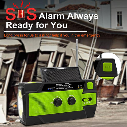 Weather Emergency Radio Solar Powered Hand Crank NOAA Alerts AM FM USB Fall 2025 Ready Backup Power For Storms